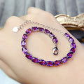 Silver Natural Amethyst Bracelet Female 925 Silver Certification Luxury Jewelry