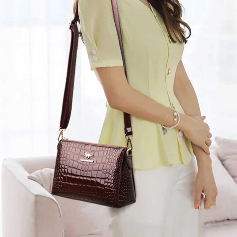3-Layer partition Women Bag Soft Leather Luxury Handbag