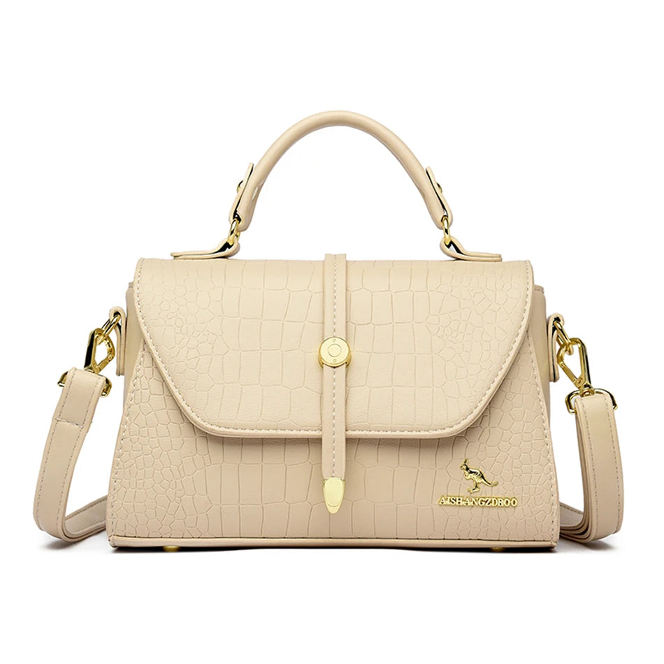 Crocodile Pattern Leather Crossbody Bag Shoulder Messenger Sac
