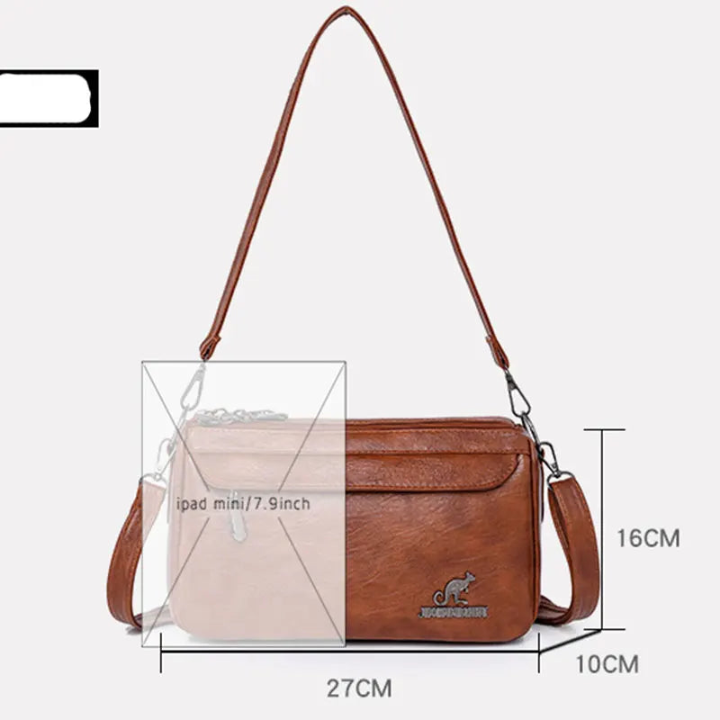 Women Bag Vintage Crossbody Bag Fashion Shoulder Bags PU Leather luxury Design