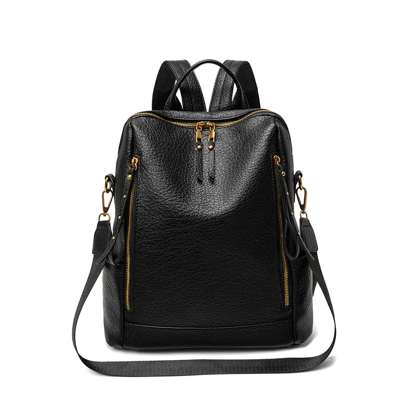 Vintage Top Quality Leather Backpacks Large Capacity