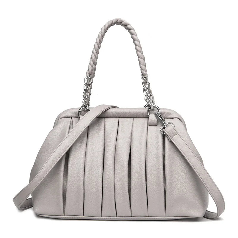 Luxury Large Capacity Leather Tote Bags Vintage Shoulder Bag