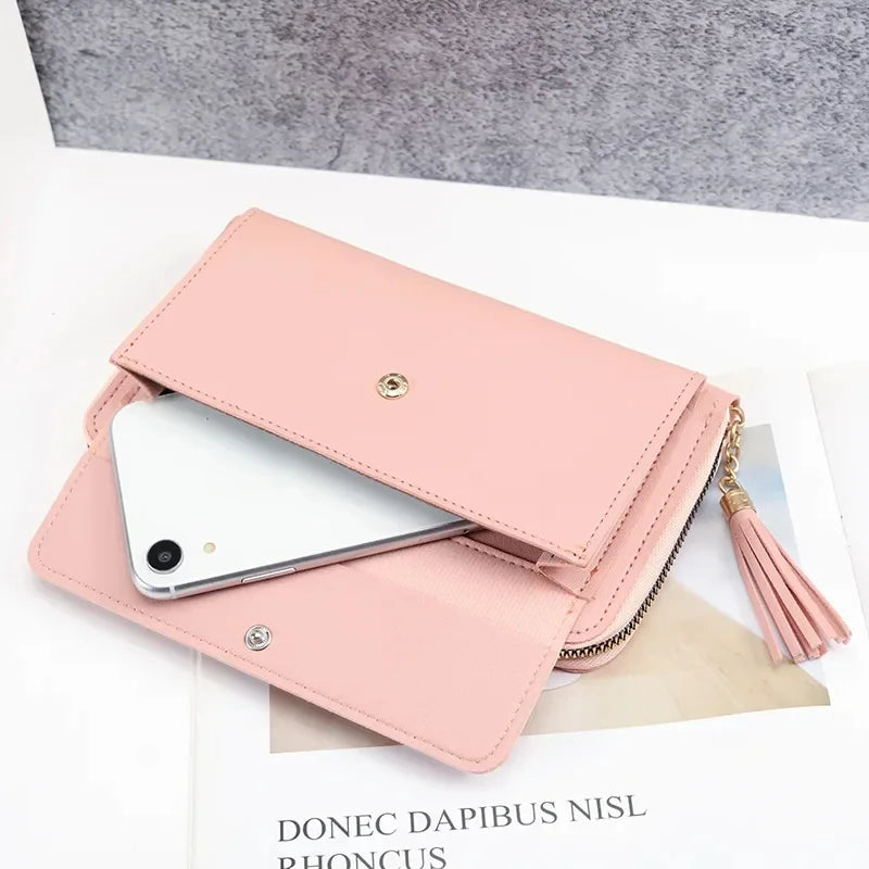 Fashion Phone Pouch Mini Messenger Bag Clutch Wallet Soft Leather Crossbody Bag