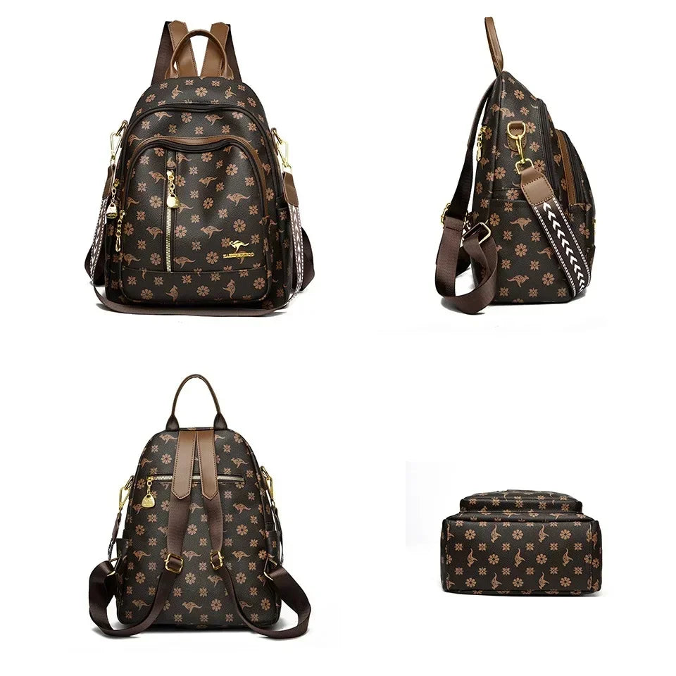 Classical High Quality Soft Leather Travel Backpack Large Capacity Luxury Bag