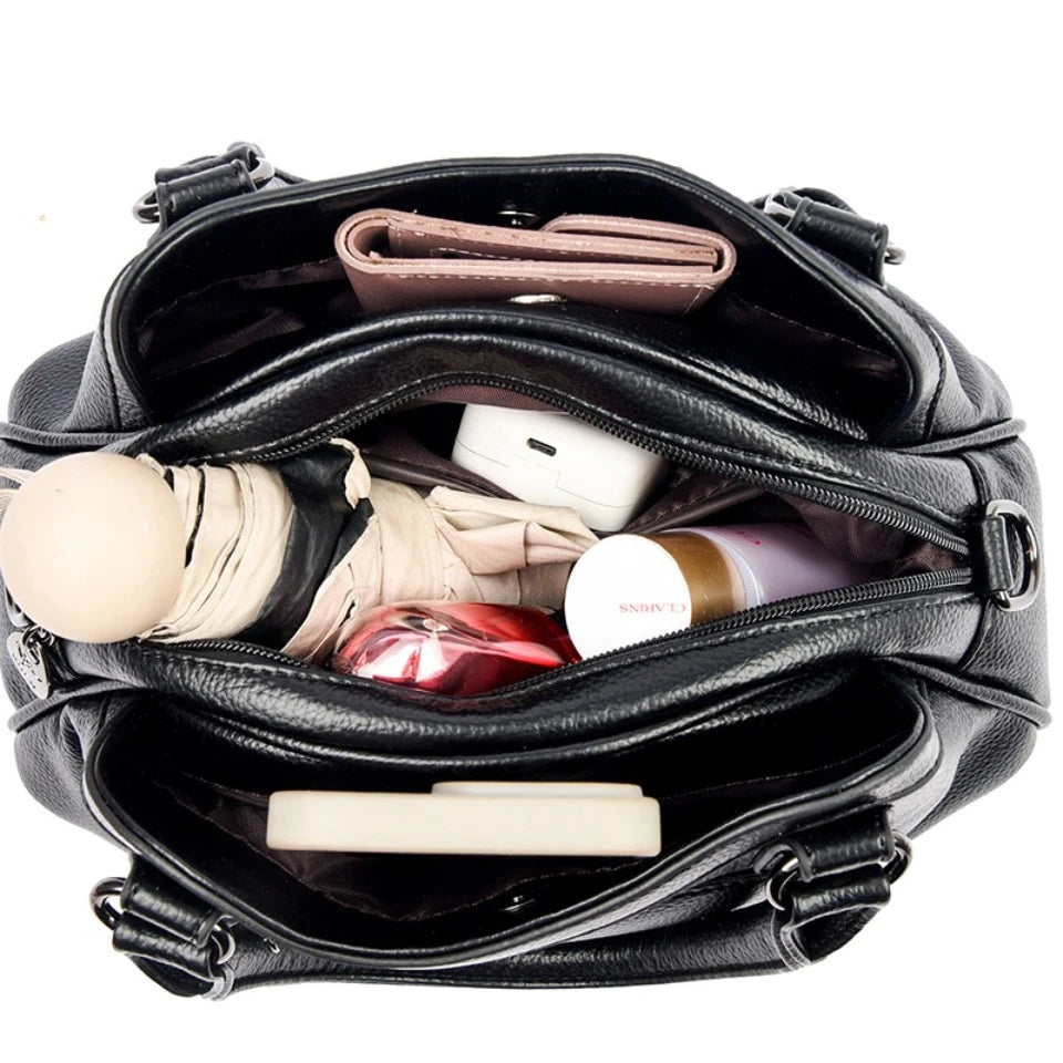 Genuine Brand Top Quality Handbags 3 Layers Luxury Small Casual Tote Bag