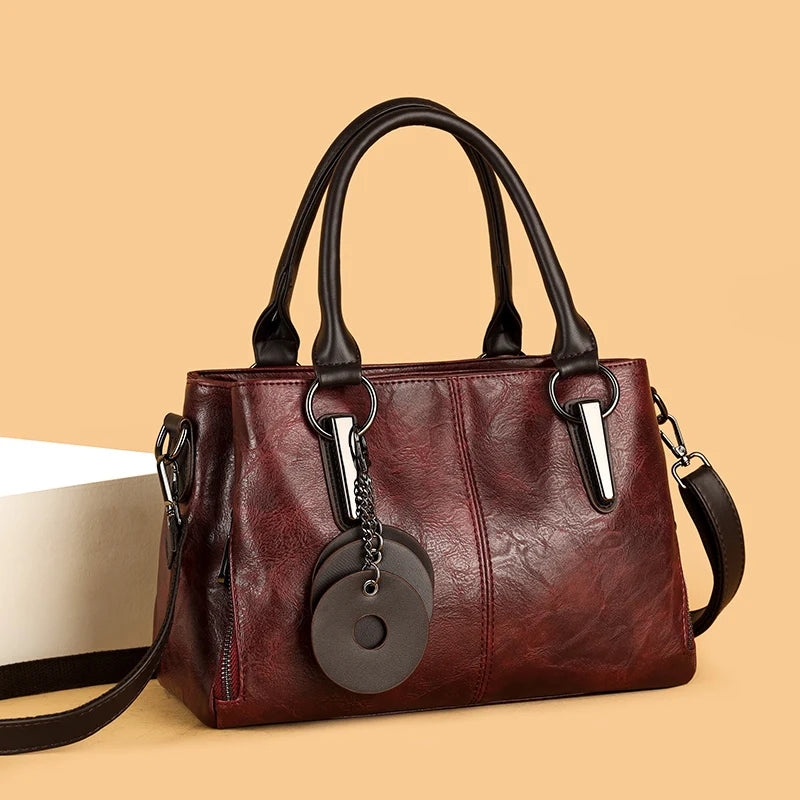 High-quality Soft Leather Luxury Handbag High-capacity Crossbody