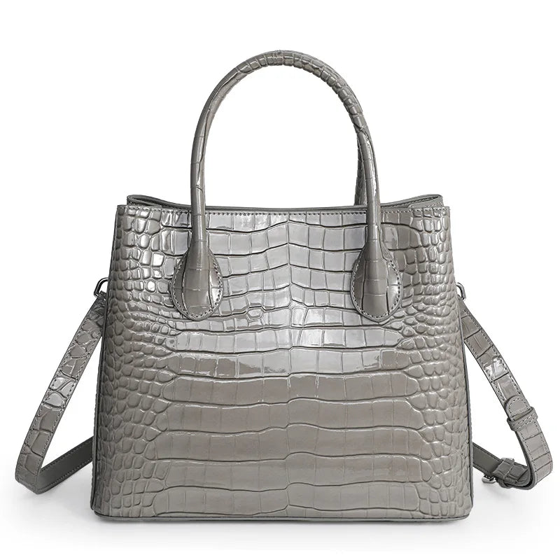 Fashionable women's handbag surface crocodile pattern luxury cowhide