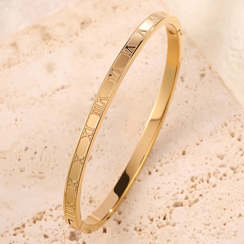 5/1pcs Sparkling Zirconia Inlaid Stainless Steel Bracelet