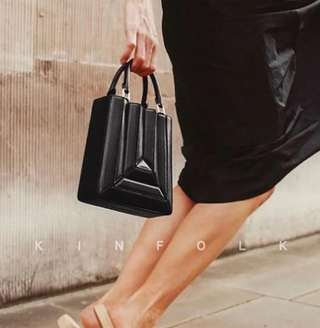 Design paneled handbag small luxury PU leather messenger bag