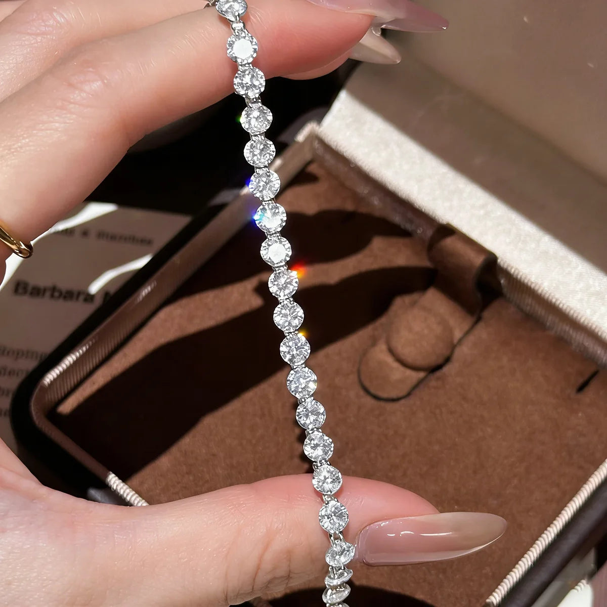 100% 925 Silver Stylish Zircon Fashion Bracelet Jewelry