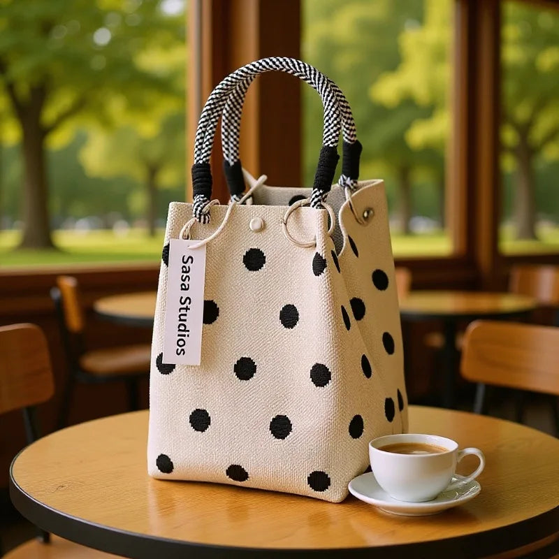 Cute knitted handbag three-dimensional magnetic buckle