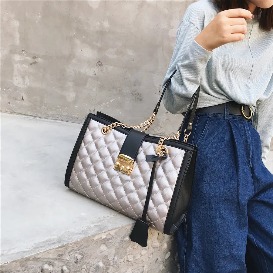 Large Capacity Pu Leather Chain Crossbody Bags High Quality Design