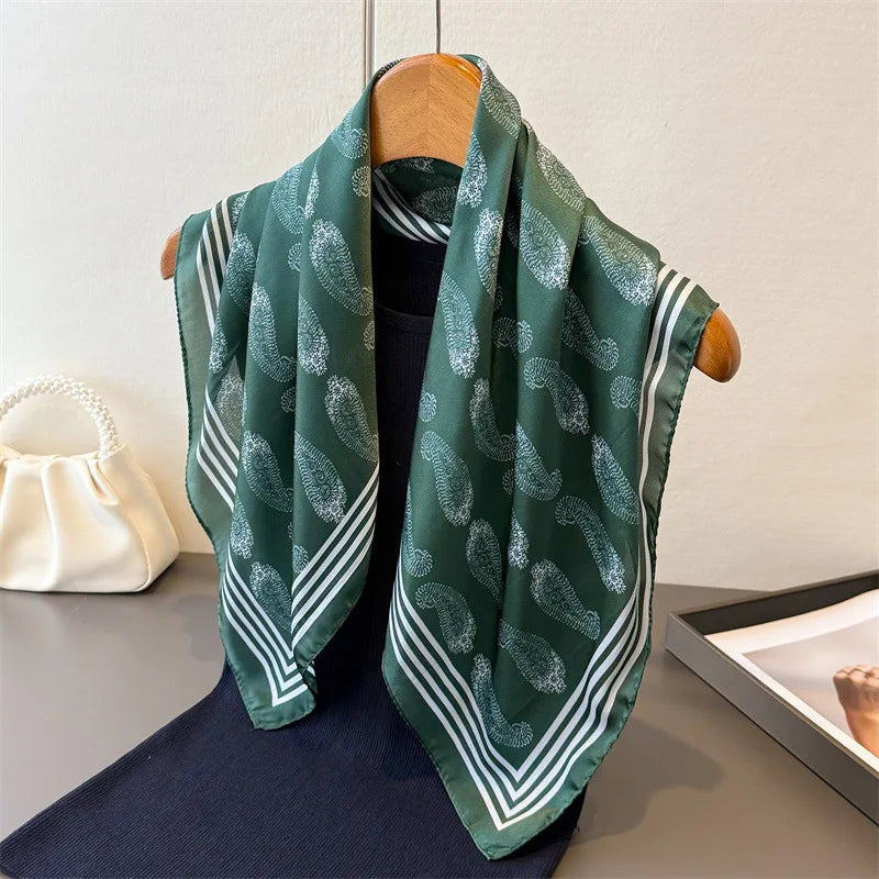 Fashion Silk Scarves Versatile High-end Cashew Print Silk Ladies Square Scarf