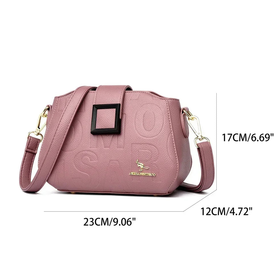 Fashionable Square Buckle Crossbody Bag Large Capacity Travel Handbag Luxury Design