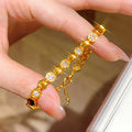 Fashion 18K Gold Color Honeycomb Geometry Zircon Bracelet