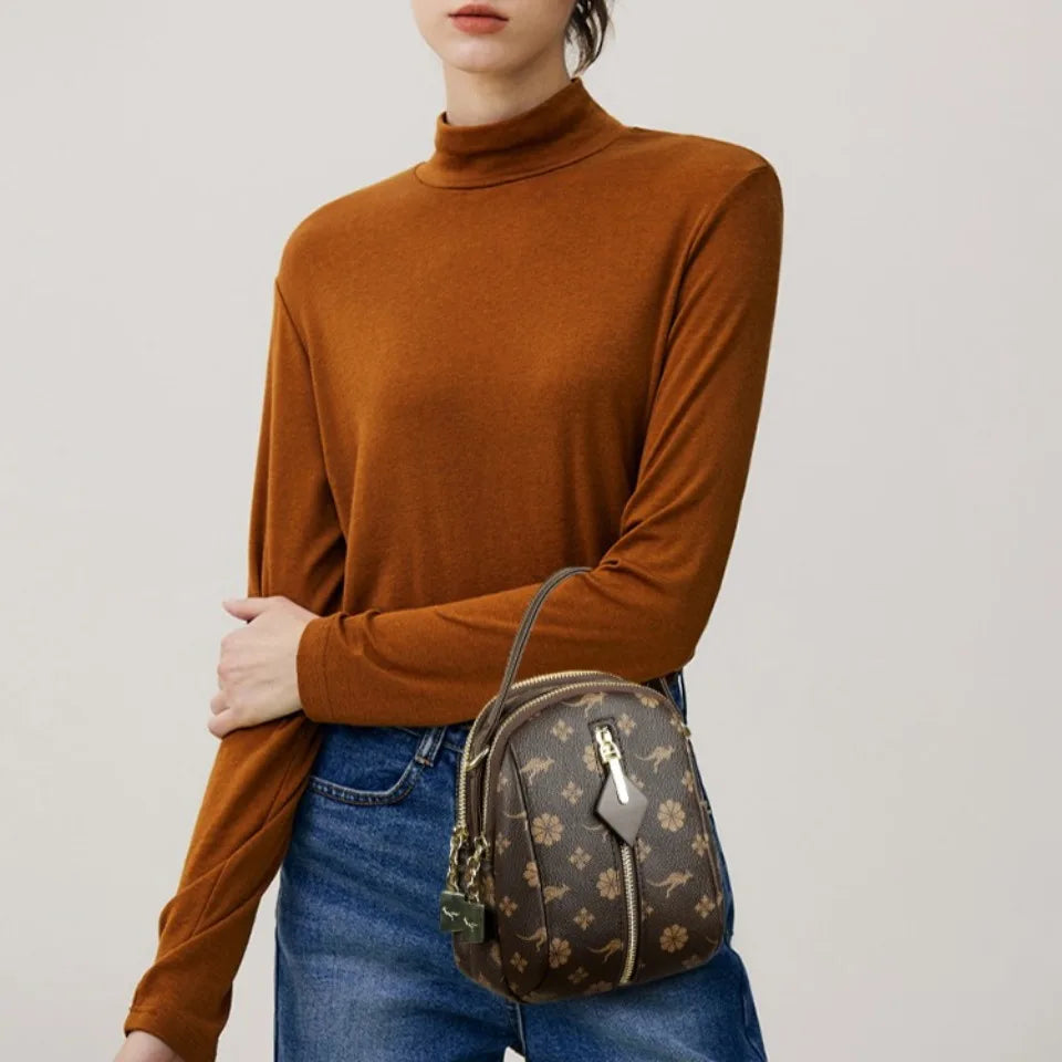 Printed Leather Small Shoulder Phone Bag Crossbody Bag