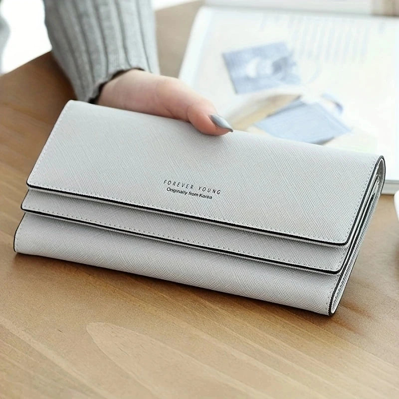 Brand PU Leather Women's Wallet High Quality 3 Fold Long Purse Clutch Coin Purse