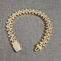 Iced Cross Chain Bracelets for Men Cubic Zirconia Cross Chain Fashion Jewelry