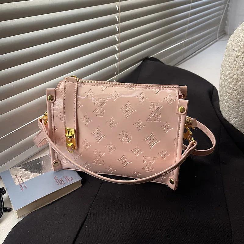 Classic Design Collection Luxury Lacquered Leather Box Handbag