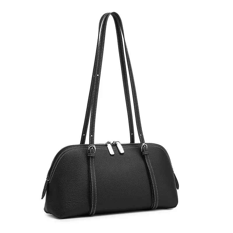 Vintage Genuine Leather Shell Design Handbag Shoulder Bag