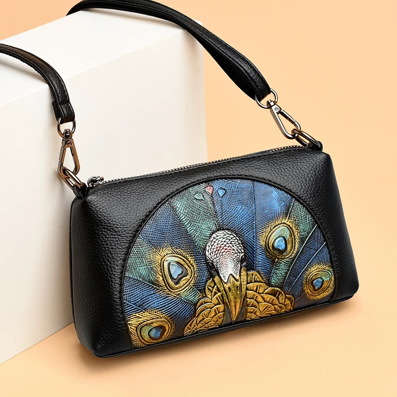Women's Luxury Leather Top-Handle Bags Design Printing Shoulder Crossbody Bags