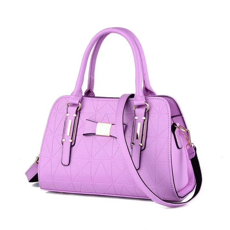 Large Capacity Floral Embossed Butterfly Knot Shoulder Bag