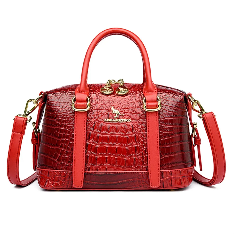 Luxury Designer Crocodile Stripe Fashion Tote Women High Quality Crossbody Bag