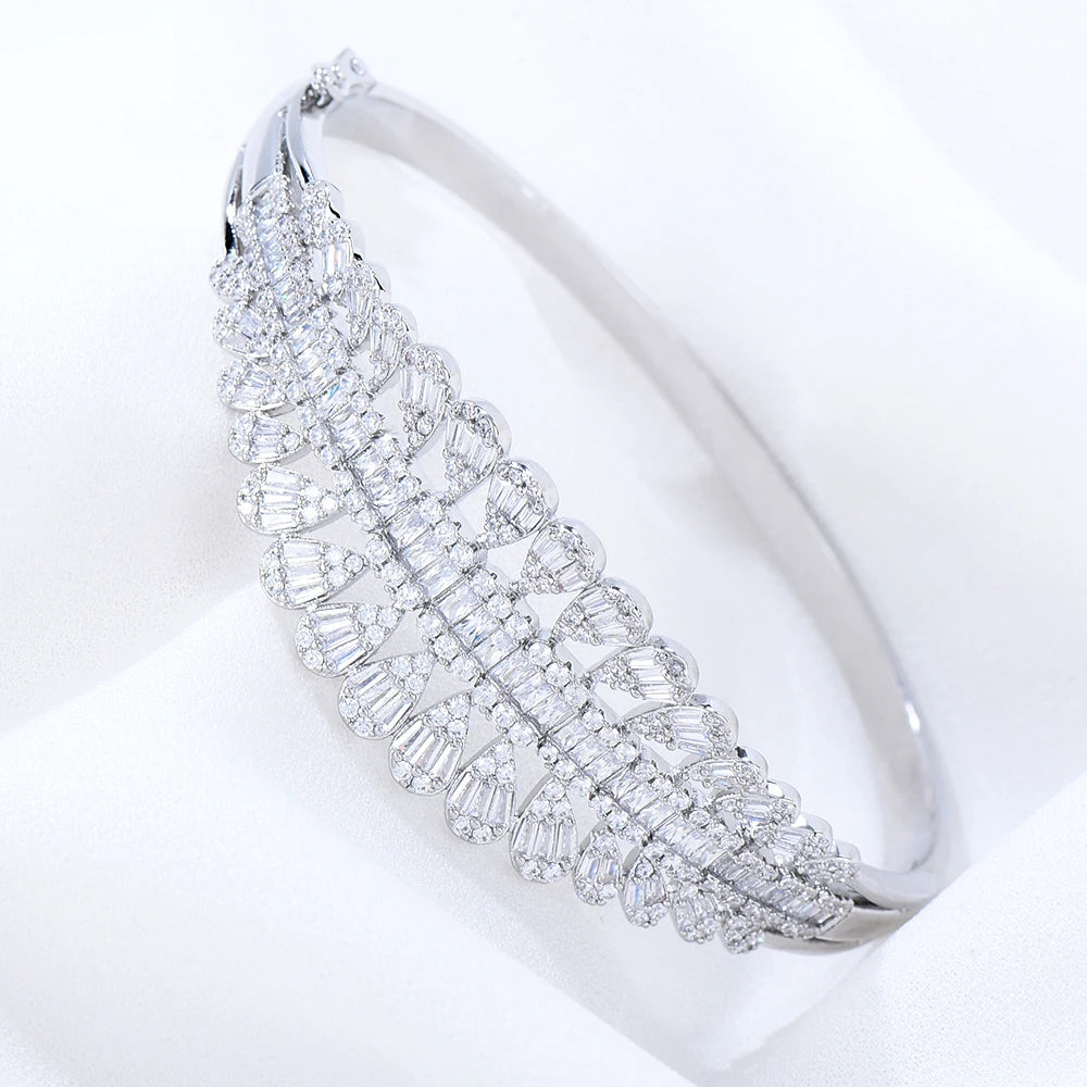 Stackable Bangle For Women Cubic Zircon Shiny Bangle Bracelet Jewelry