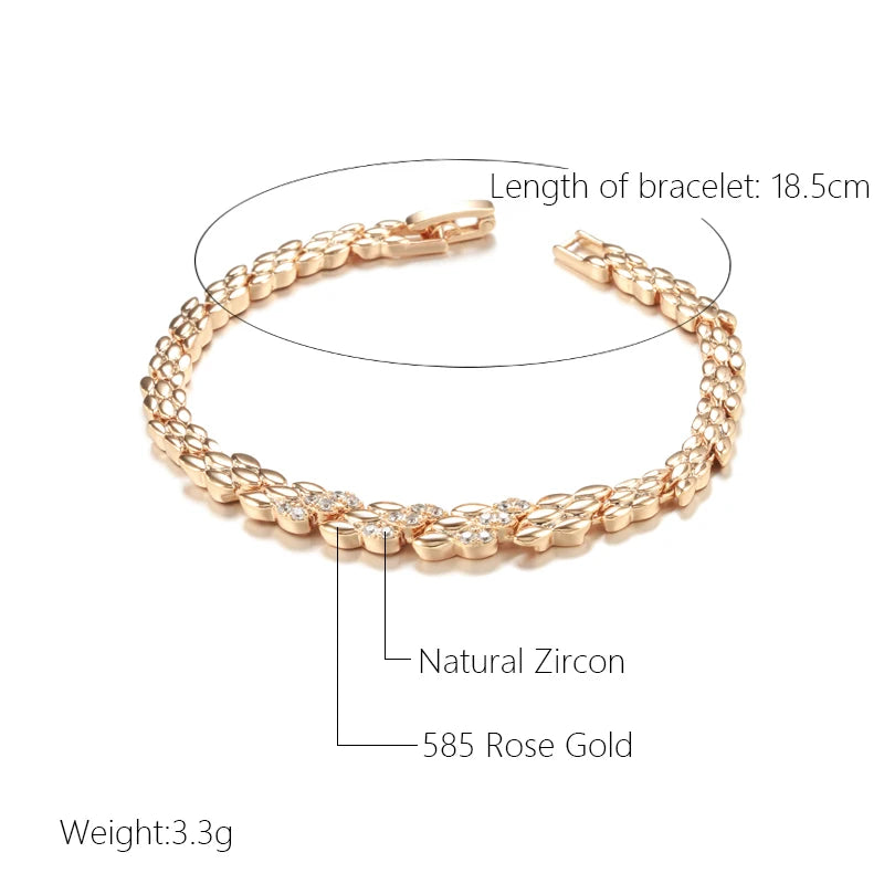 Fashion Rose Gold Color Bracelet Luxury Natural Zircon Fine Jewelry