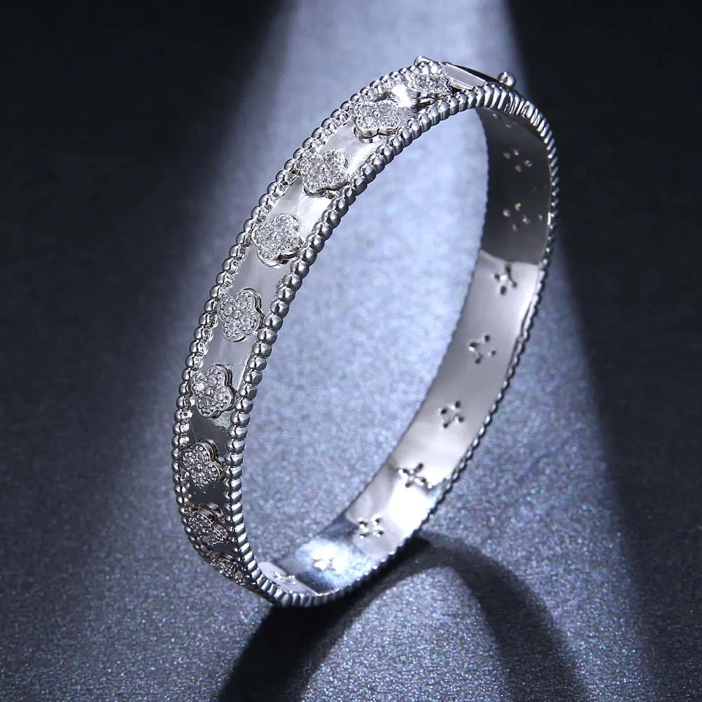 Leaf Zircon Bracelet Luxury Fashion Classic Plant Large Flower Bracelet