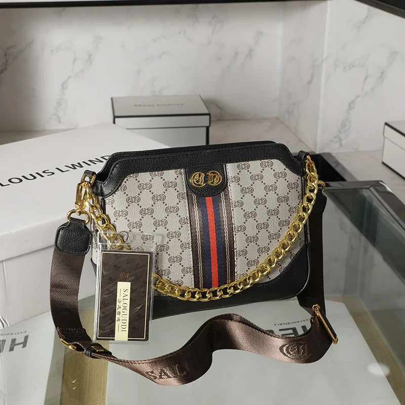 Fashionable Cool Women's Bag PU Leather Crossbody Shoulder Handbag Square Shape