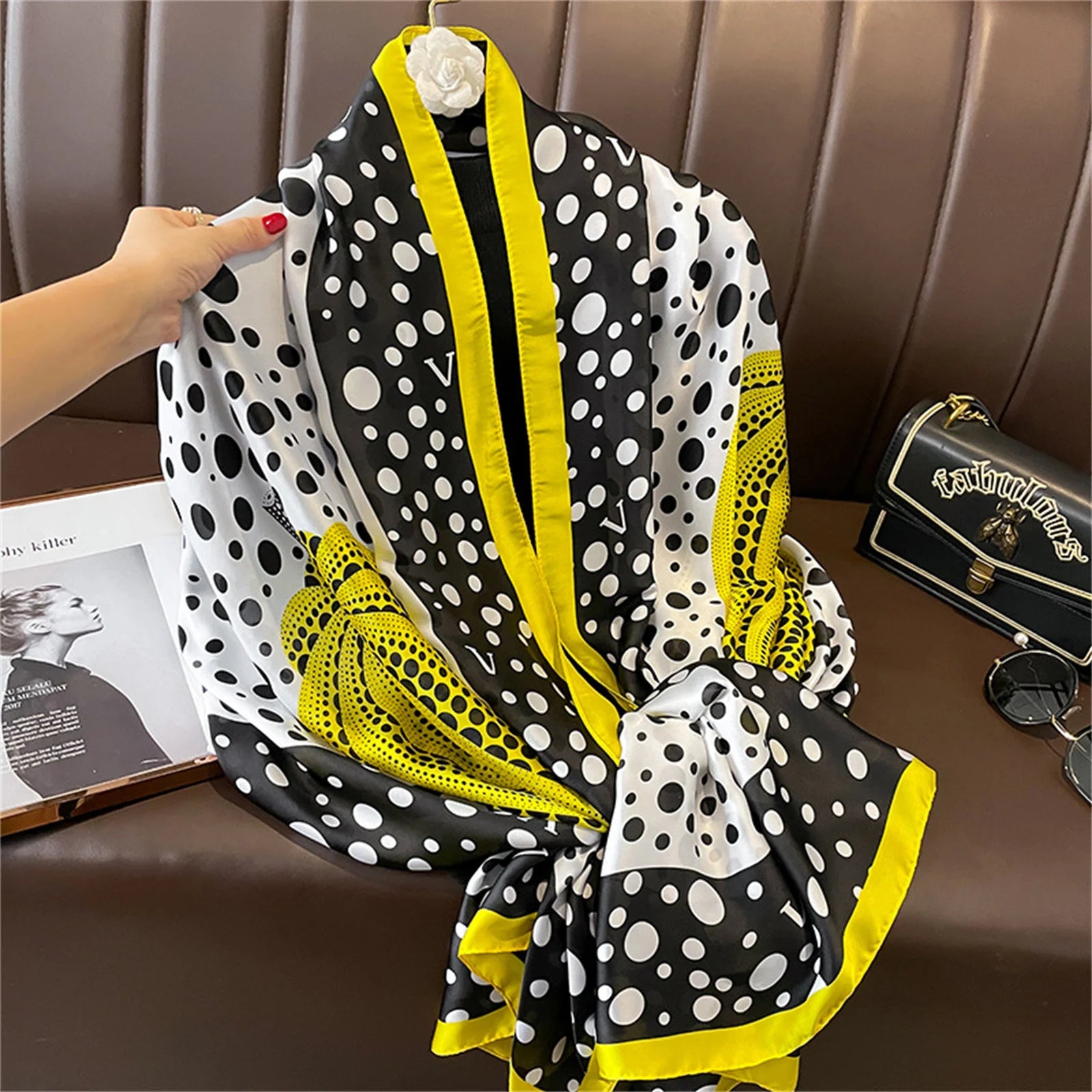 180*90cm Luxury Brand Women Scarf Fashion Print Silk Scarves Summer Shawls Wraps