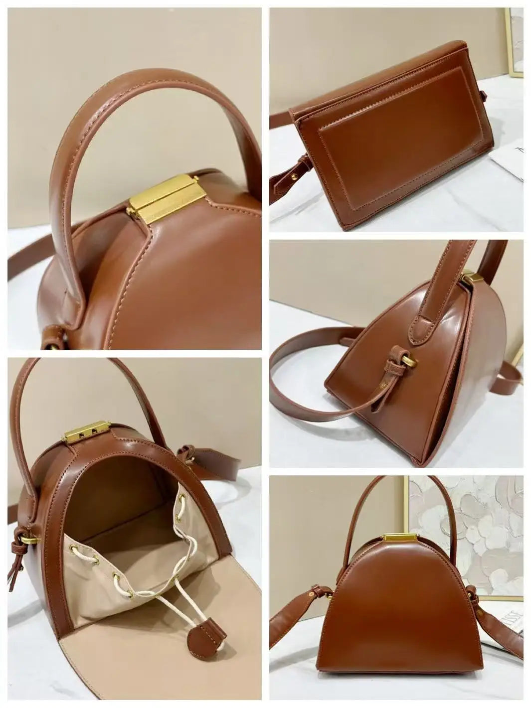 Fashion Niche Design Semi-circular Box Shape Crossbody Bag