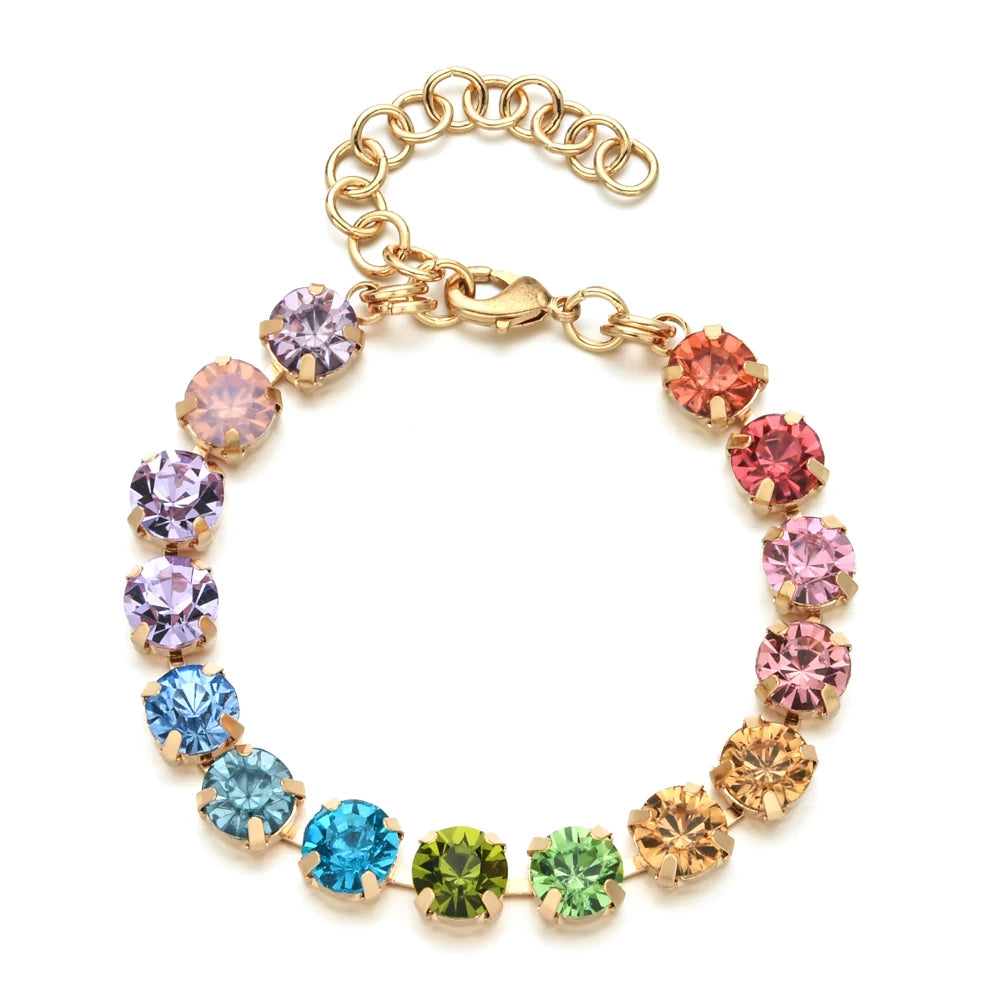 8mm Cubic Zirconia Tennis Bracelet Chain Bracelets Gold Color Chain Jewelry