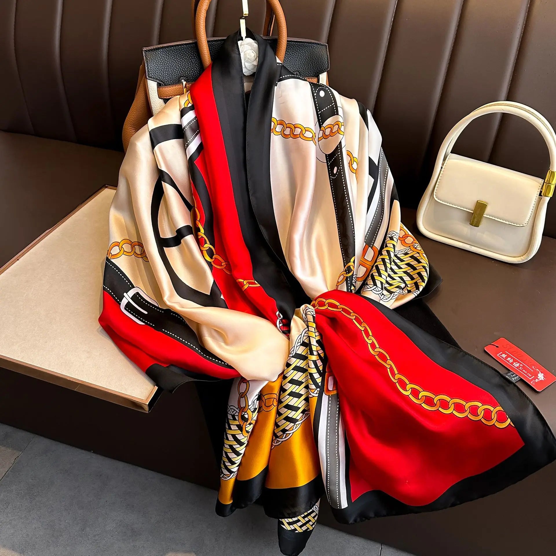 Luxury Brand Silk Scarves Women Fashion Print 180X90CM Long Silk Headscarf