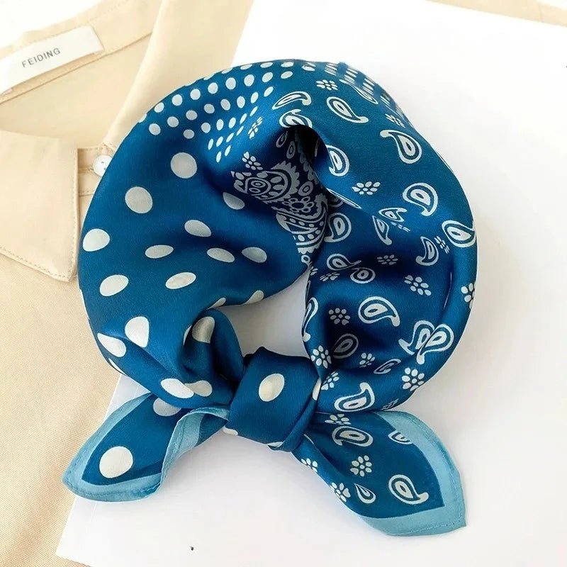 100% Real Silk Scarf Geometric Retro Fashion Scarves