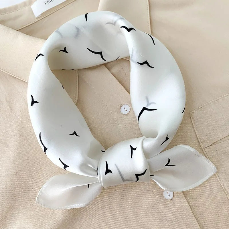 100% Real Silk Scarf Women Square Scarves Bandana