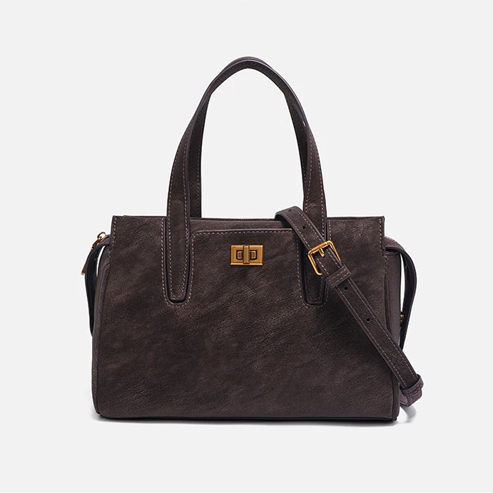 Fashionable Retro Brown Suede Handbag For Women