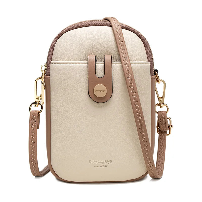 Mobile phone bag female soft PU leather small fresh high-grade fashion zipper large