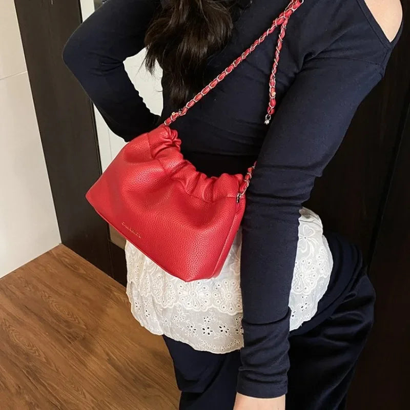 Trendy Retro Minimalist Handbag Leather Crossbody Shoulder Purse