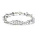 Trendy Niche Jewelry Chain 10mm Cross Flower Filled Zircon Bracelet for Men and Women