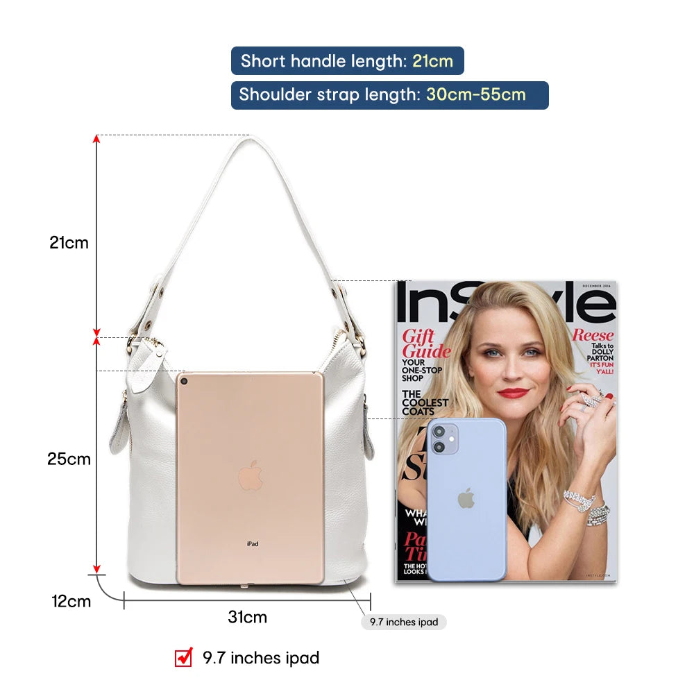 Elegant 100% Genuine Leather Charming Shoulder Bag
