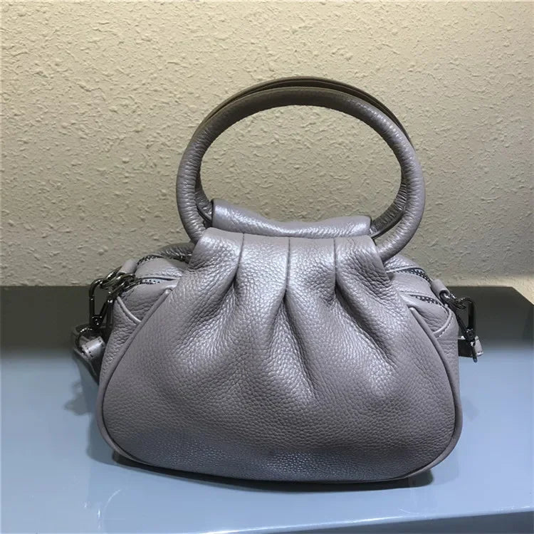Luxury Design Cowhide Leather Shoulder Bag Women's Handbag