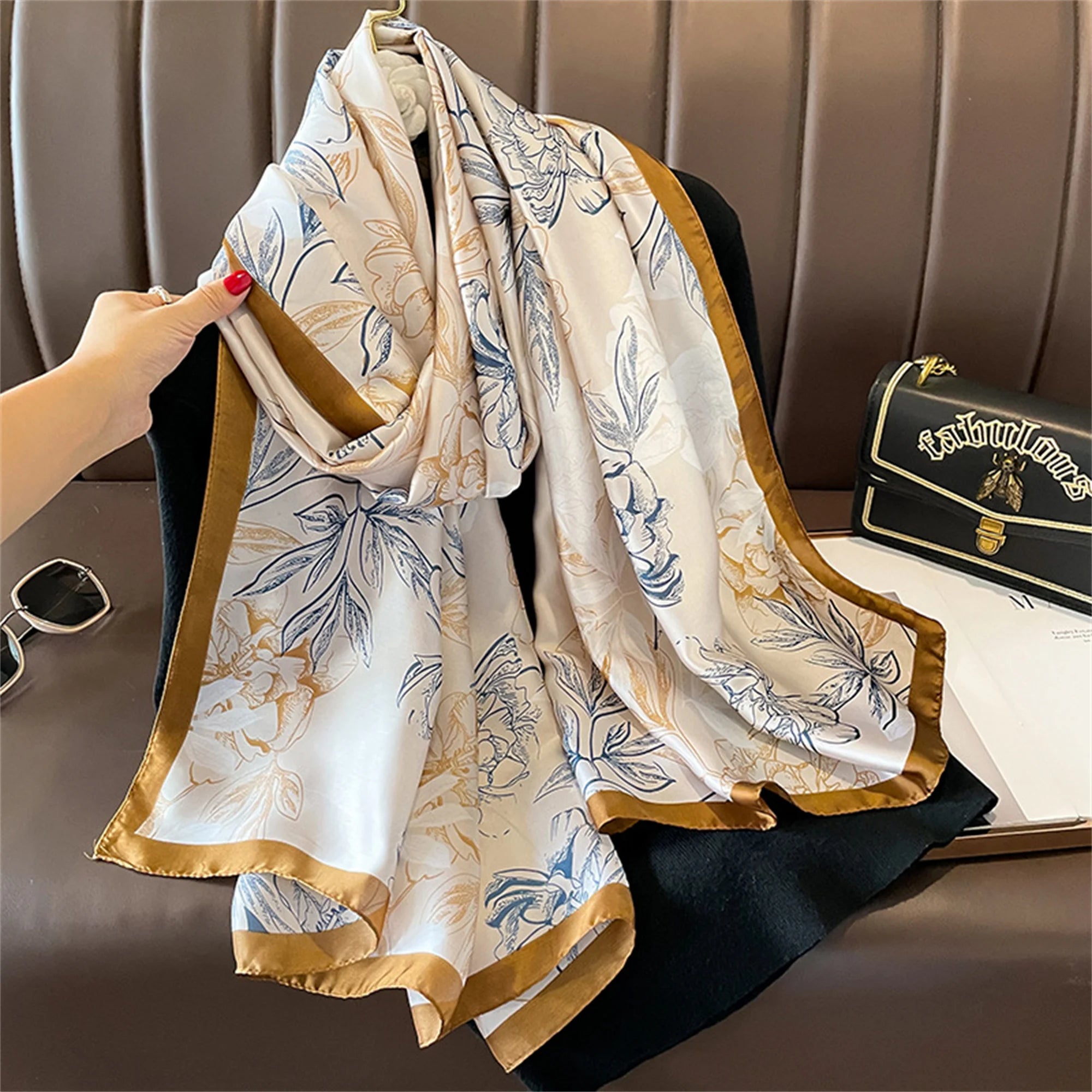 180*90cm Luxury Brand Women Scarf Summer Silk Shawl Lady Wrap Soft Design