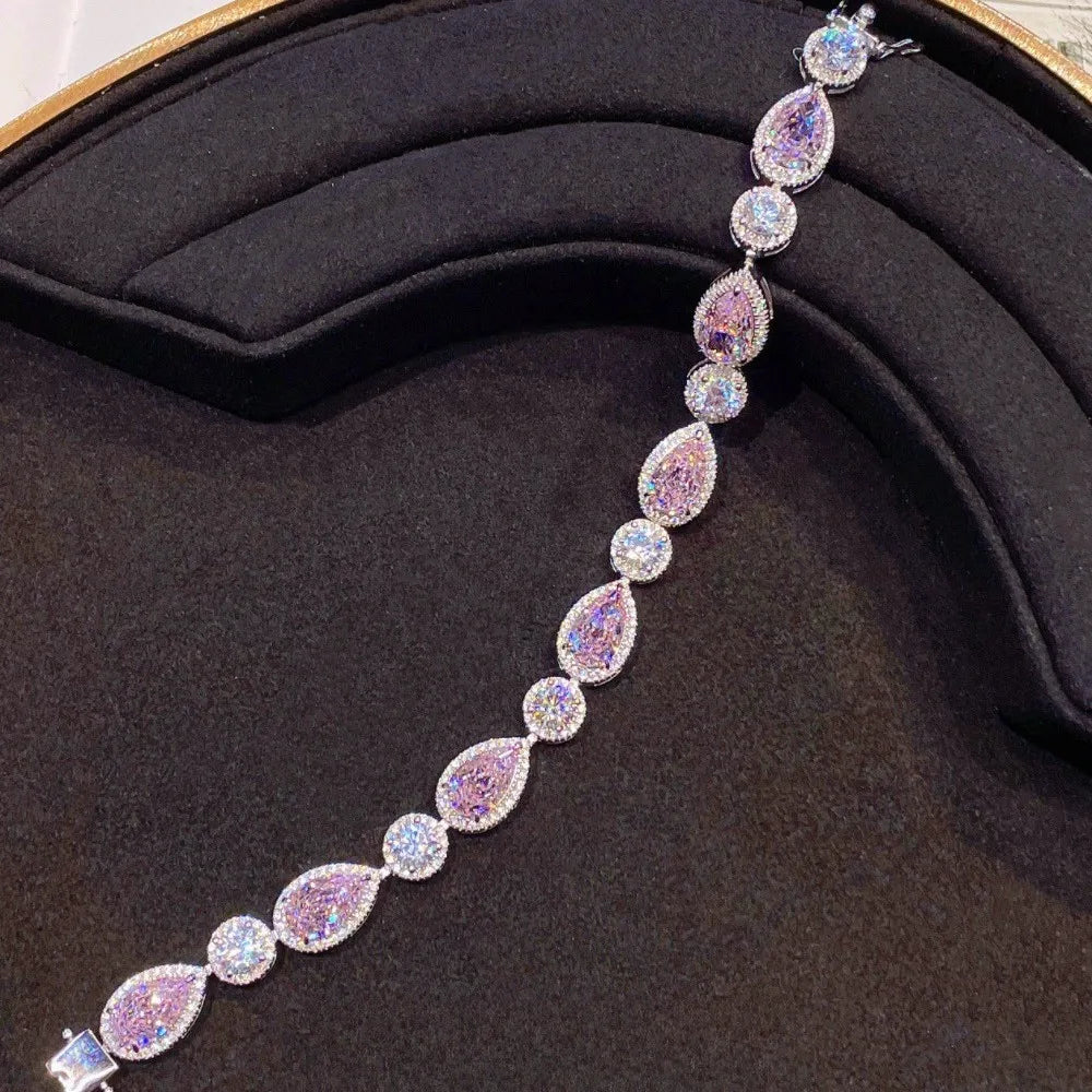 Handmade Lab Topaz Diamond Bracelet Bangle 925 Sterling Silver Bracelet Jewelry