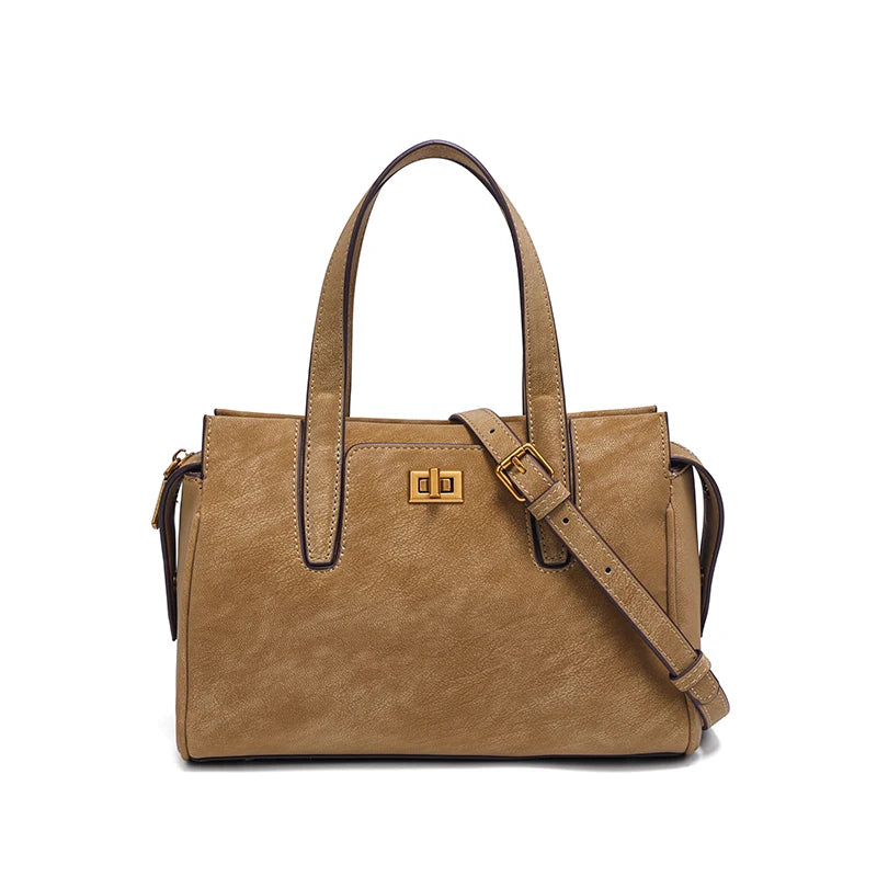 Fashionable Retro Brown Suede Handbag For Women