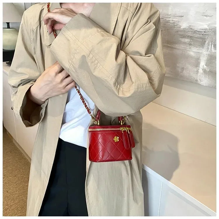 Mini Square Chains Handbag Thread Crossbody Bags Designer Box Bag with Short Handle
