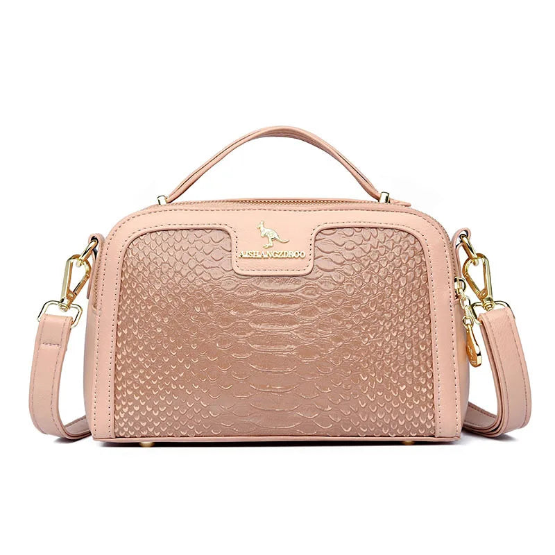 Top Quality Crocodile Pu Leather Crossbody Bags for Women Luxury Design Tote Bag
