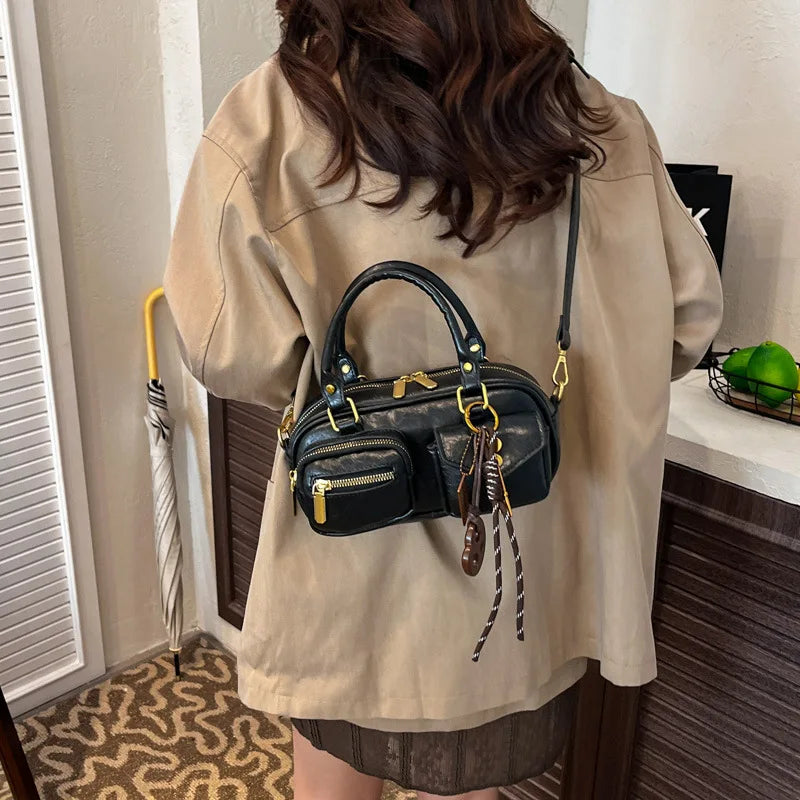 Vintage Style Boston Bag Fashion Handbags Shoulder Bags