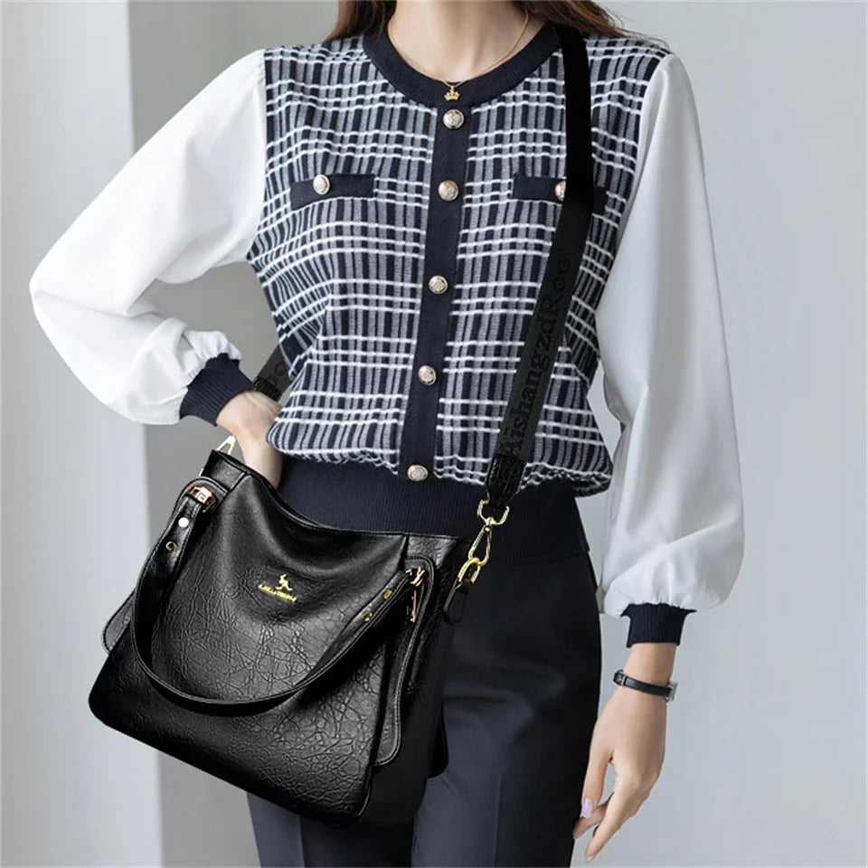 Genuine Brand Soft Leather Top-handle Bag Female Handbag Shoulder Crossbody Tote
